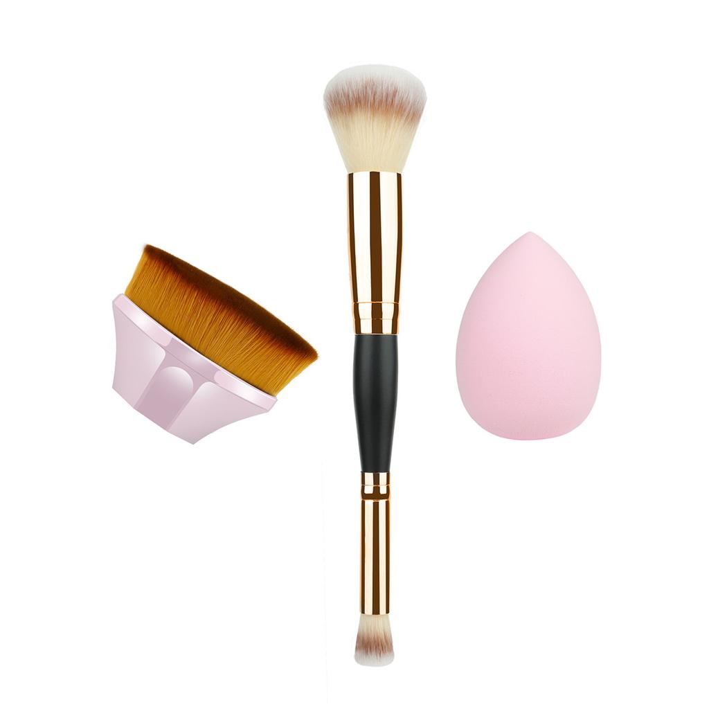 Makeup Brush Puff Set Foundation Concealer 2-in-1 Double Head Makeup Brush No. 55 Makeup Brush Beauty Tool