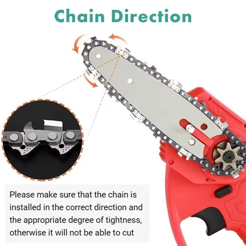 8 Inch Chainsaw Blade or Guide for Lithium Battery, Portable Electric Pruning Saw, Rechargeable Electric Saws for Carpentry