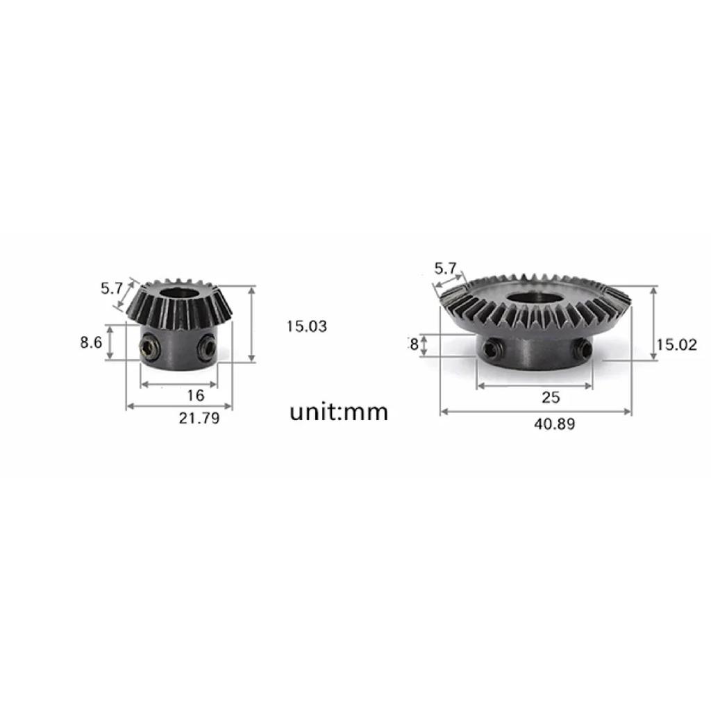 1:2 Right Angle Gearbox Bevel Gear 1M 20T 40T 8MM Steel Straight Bevel Gear Set