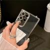 For Samsung Galaxy S25 Ultra Luxury Plating Flash Diamond Frame Transparent Phone Case For Samsung S22 S23 S24 S25 Plus Cover