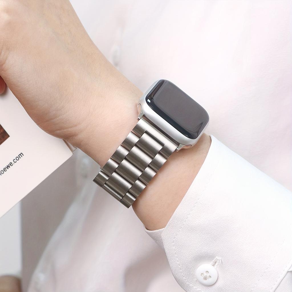 Stainless Steel Apple Watch Band with Secure Tang Buckle & Case | Fits 38-45mm Series 1-Ultra