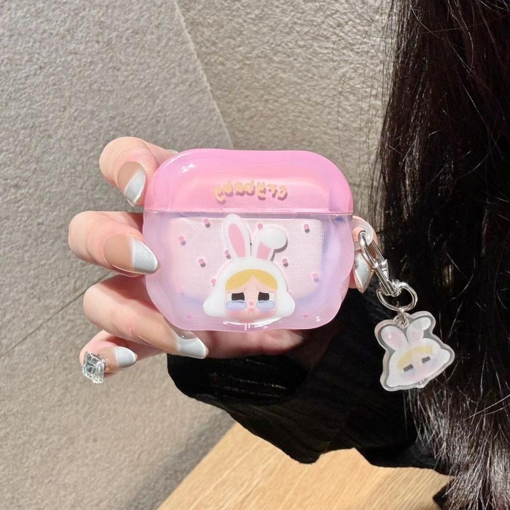 Pink Rabbit Crying Baby Is Suitable for Bluetooth AirPods1 Apple Protective Case 1st Generation AirPodsPro1/1 Earphone Case.