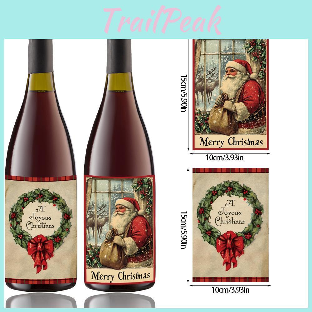 Party Bottle Christmas Stickers With Retro Style For Festive Decoration Event