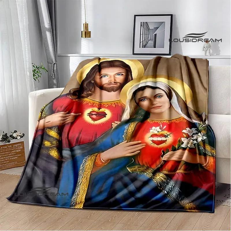 Virgin Mary Faith Print Blanket Flannel Soft Comfort Blanket Home Travel Blanket Kids Warm Blanket picnic blanket birthday gift