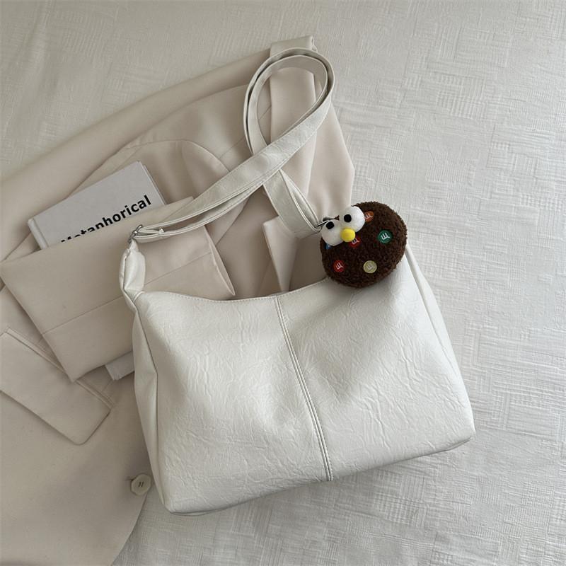 Stylish Large Capacity Tote Bag For Women Elegant Shoulder Sling Purse In Black White Brown
