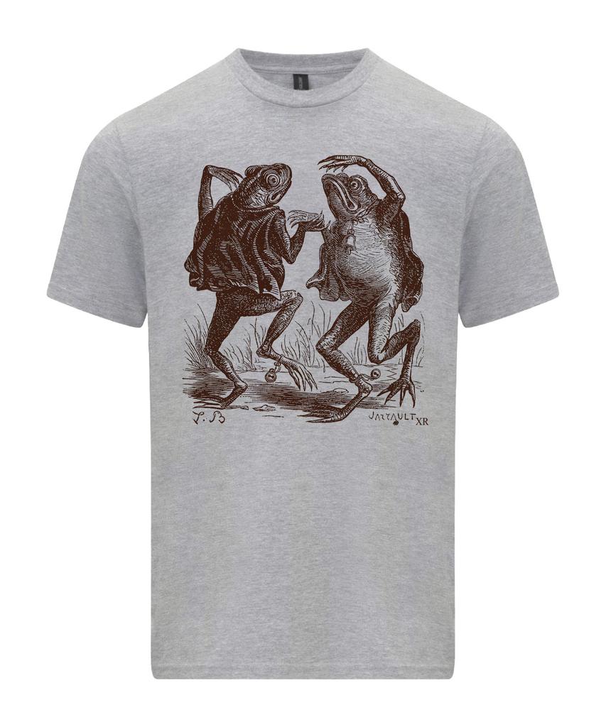 Dancing Toad Demons Frog With Bells Drawing Goblincore Cotagecore T-Shirt