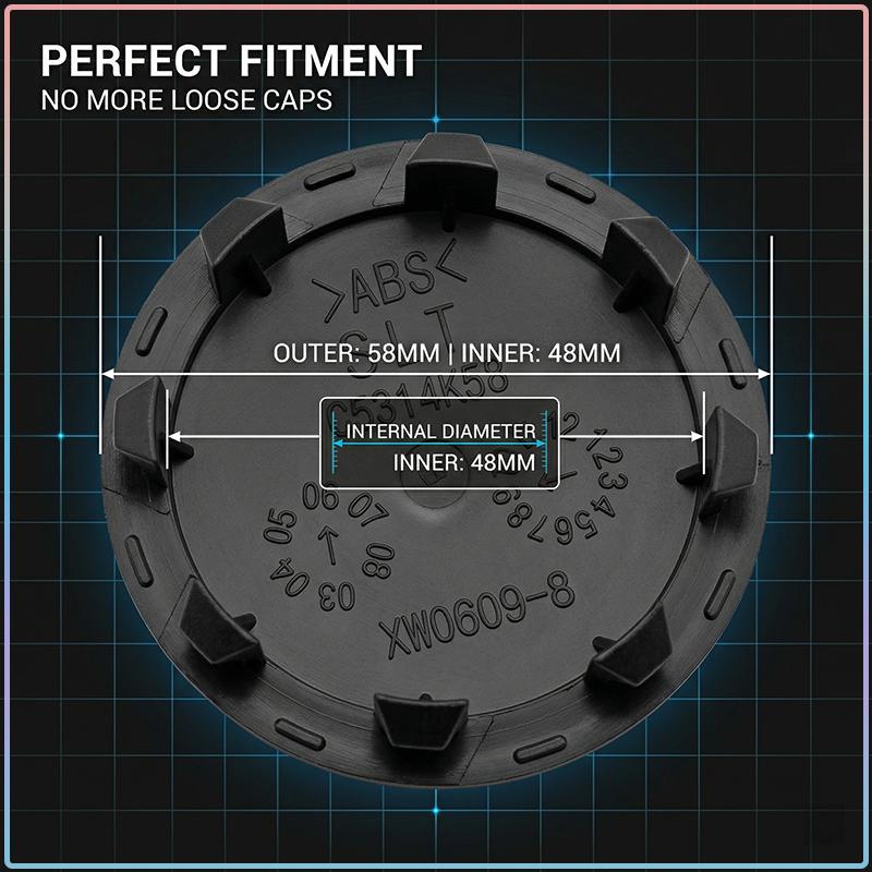 4 Stück 58 mm Auto-Radnabenabdeckungen Staubdicht Aufsteckbare Radabdeckung für KIA Ceed Rio Sportage R K2 K3 K4 K5 K6 K7 K8 Soul Opeima Ceed Sorento Cerato