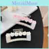 Large Square Hair Claw Clip Elegant Floral Design For Stylish Women In Pink And White
