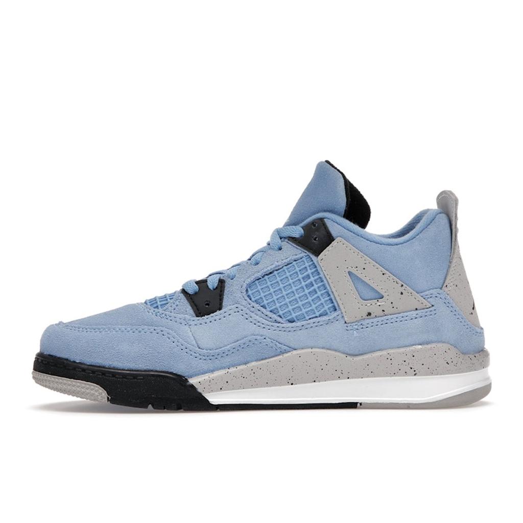 Air Jordan 4 Retro PS University Modré dětské tenisky Tech-Šedá Bílá Černá BQ7669-400