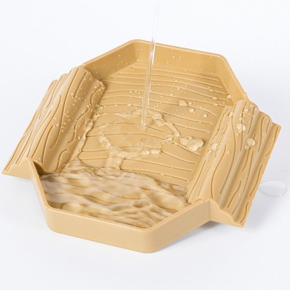 Anti-Slip Turtle Bath Basin Plastic Turtle Bath Tub Food Bowl Tortoise Water Dish Terrarium Setup