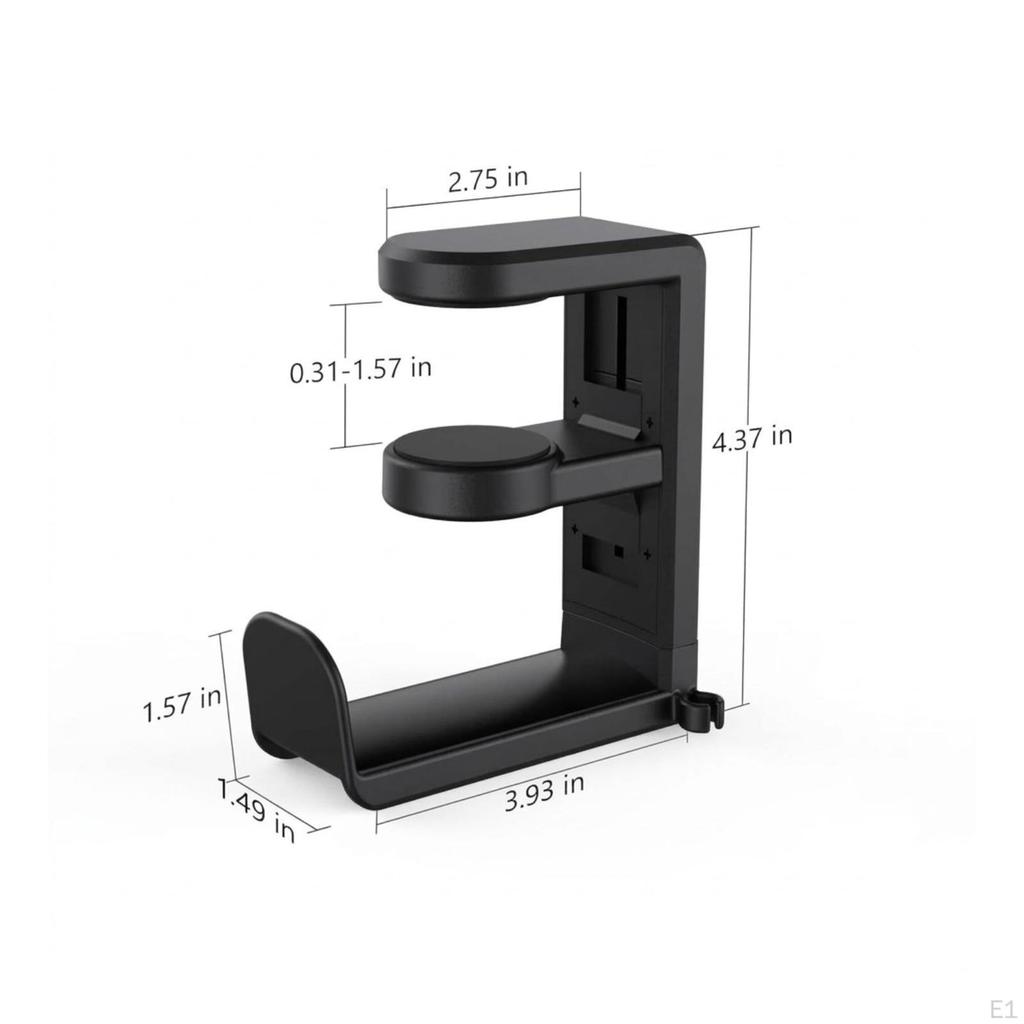 Headphone Hanger with Cable Clip BeneathDesk Holder SpaceSaving Hook for