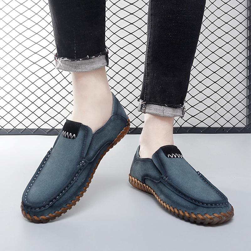 Men's Leather Casual Shoes Handmade Loafers Comfortable Men's Slip On Shoes Flat Moccasins Men's Sneakers