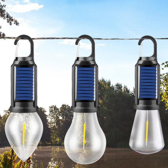 4Pcs Solar Camping Lights 3 Modes Waterproof Tent Lantern Rechargeable LED Lights for Hiking Fishing Emergency