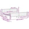 Brown and Light Grey Bed Frame 200 X 200 Cm Solid Pine Wood