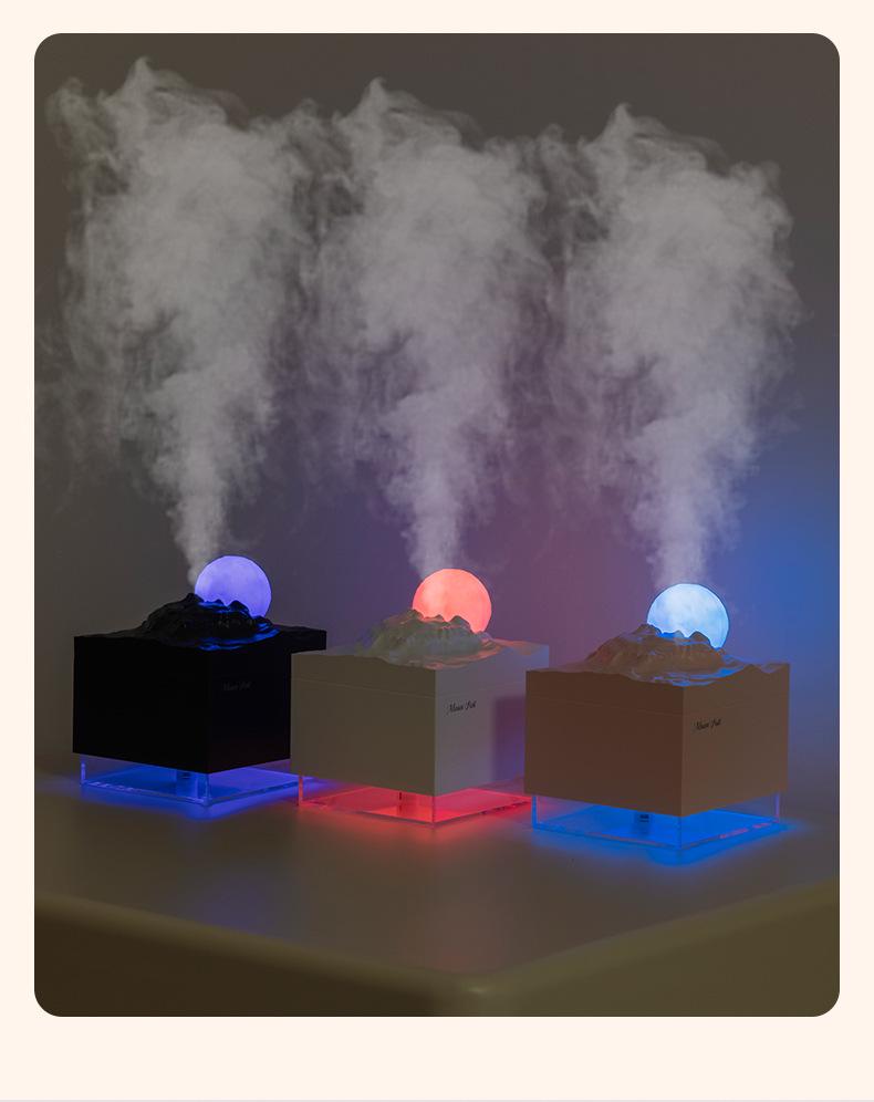 New Moon Large-Capacity Desktop Humidifier - Meteorite Design for Bedroom & Office