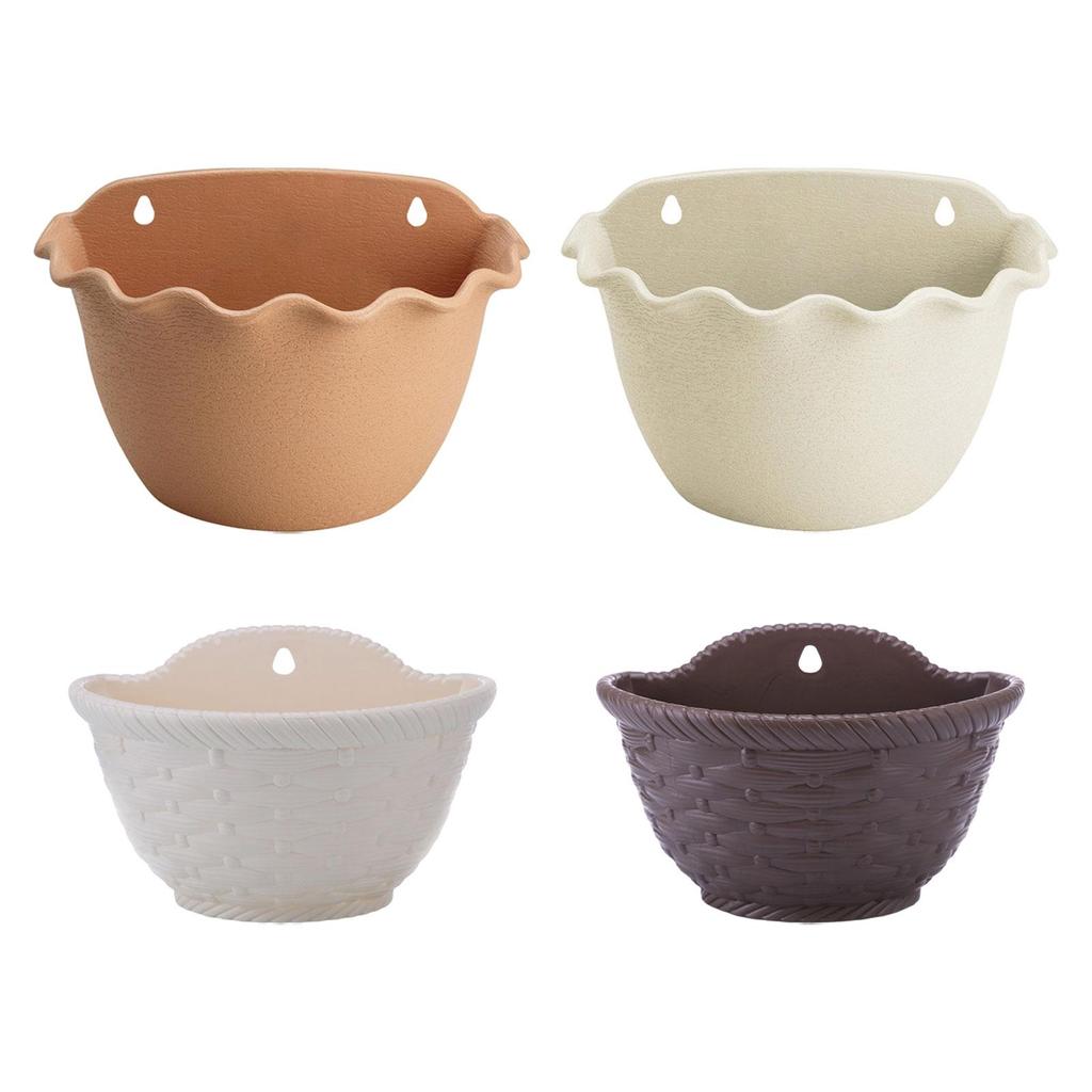 Hanging Flower Pot Wall Decor Self Watering Plants Holder Balcony Planter Bucket for Railing Garden Backyard Yard Indoor Outdoor