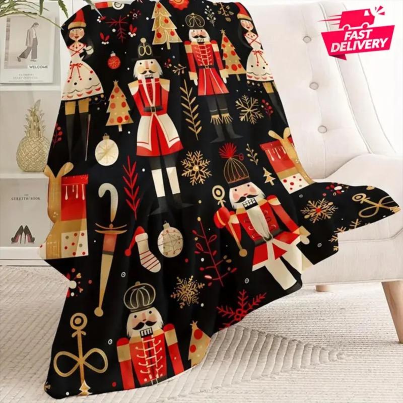 Christmas Blanket Reindeer Holiday Gifts Winter Holiday Decor Xmas Gift Ideas Festive Xmas Santa Claus Decor Gift
