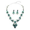 Versatile Water Drop Gem Necklace Earrings Set Women'S Banquet Dress Accessories
