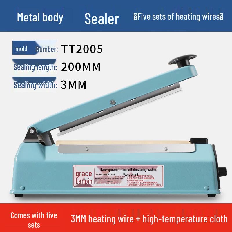 Compact Manual Heat Sealer for Mooncake, Tea, Kraft Paper, and Flat Plastic Bags