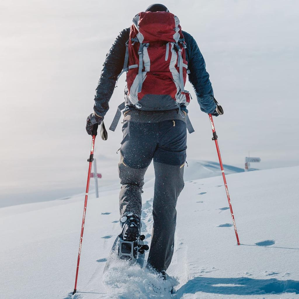 LAMPTOP Trekking Pole Climbing Stock Foldable Lightweight A7075 Aluminum 250g Set of 2 2 Sizes Compact Walking Pole Storage Case Accessories Included