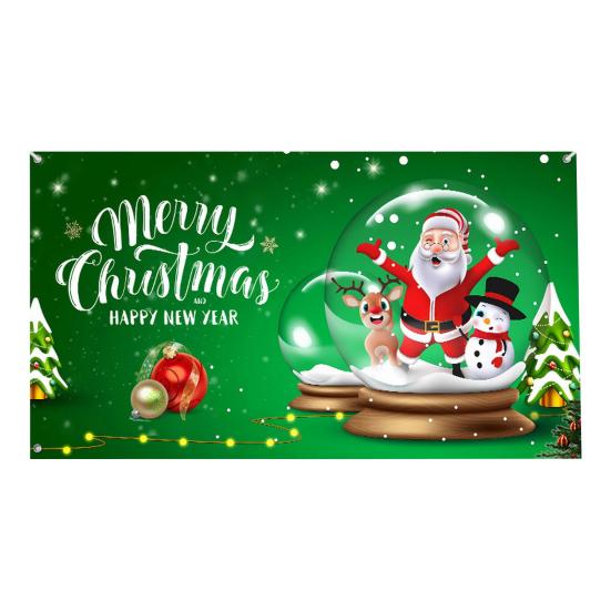 480x210CM Vánoční tapisérie na garážová vrata Santa Elk Sněhulák Tisk Vnitřní Venkovní Prázdniny Závěs na zeď Banner Pozadí Potah dveří Dekorační látka