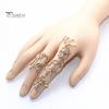 Finger Chain Ring Flower Pattern Jewelry Adjustable Women's Fashion Women Link for Wedding