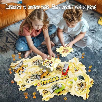 DIY Children's Electric Puzzle Excavator Track Car Toy