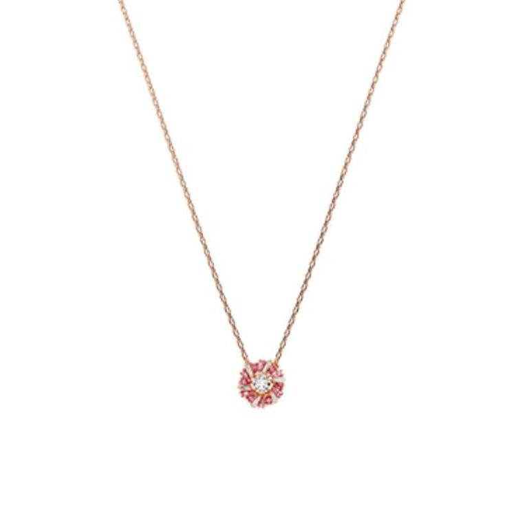 Swarovski Idyllia Floral Design Cubic Zirconia Necklace Unisex necklace Pink 5699086 Box (Random Color)