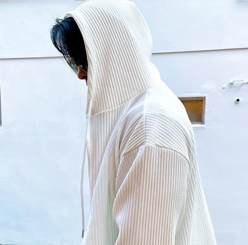 

Осенний полосатый повседневный спортивный костюм унисекс: Худи на молнии и брюки широкого кроя Medium