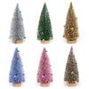 Decorazione da tavolo Piccolo albero di pino Neve Gelo Colorato Ago di pino in polvere Mini albero di Natale