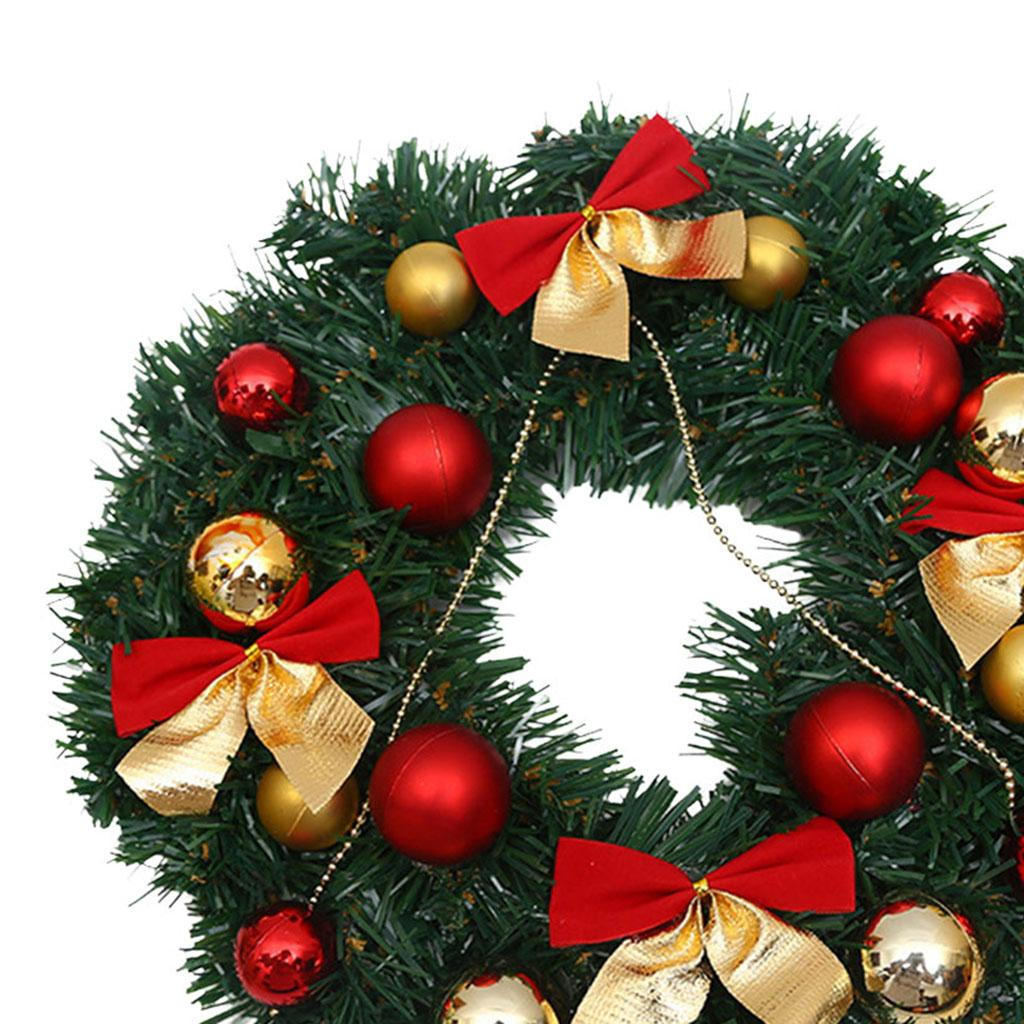 12 Inch Artificial Front Door Hanging Garland Hoop Flower Pendant Ornament for Christmas Party Decor