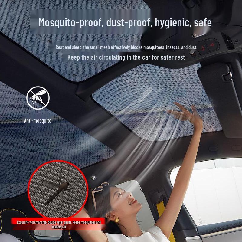 Magnetic SUV Panoramic Sunroof Anti-Mosquito Net and Sunshade