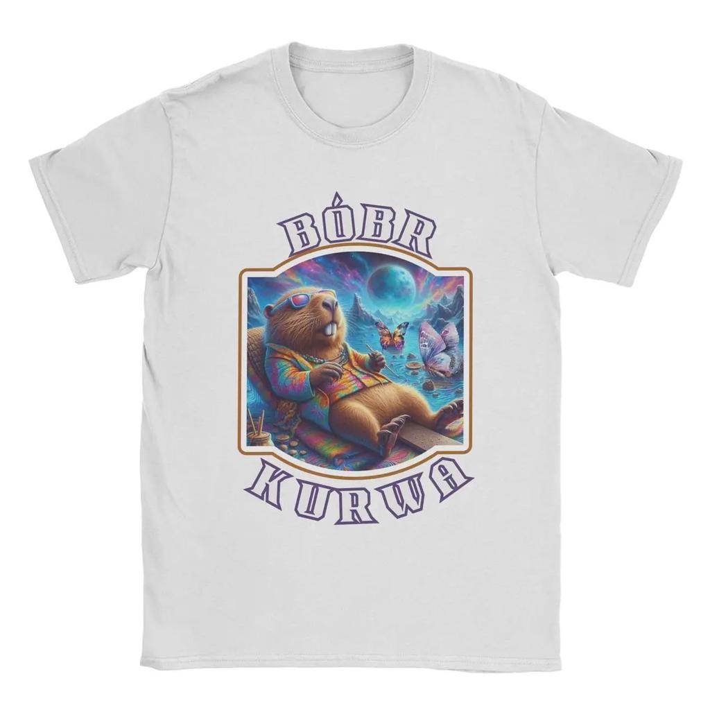 Fashion Kurwa Bobr Bober Beaver Boberek Relaxing T-Shirt Unisex O Neck Cotton T Shirt Short Sleeve Tees Plus Size Clothing