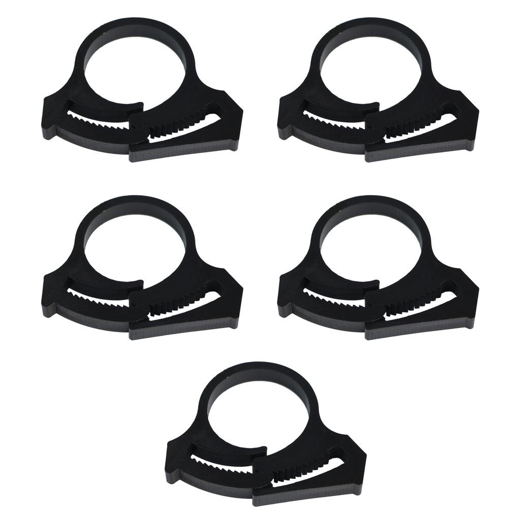 Set of 5 Garden Tubing Clips for Secure Drip Irrigation Systems in Greenhouses Double Gripping Adjustable Hose Clamps