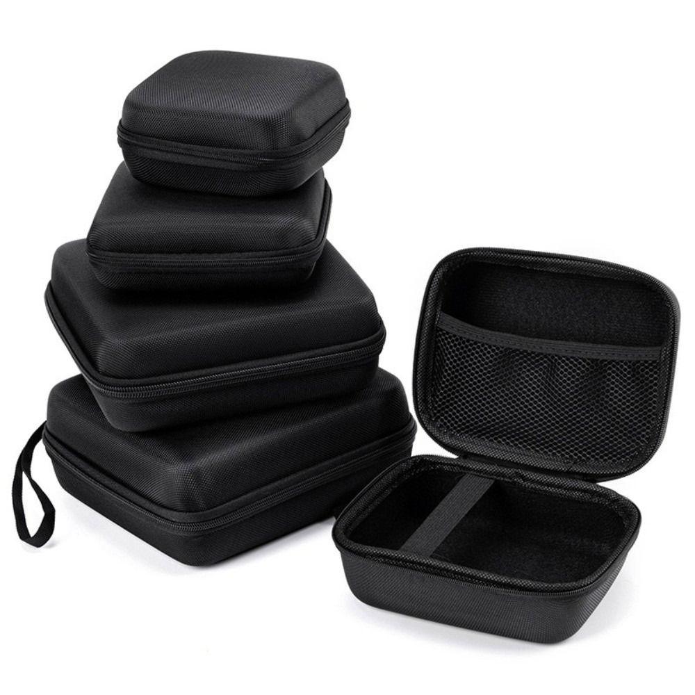 Durable Hard Shell EVA Storage Box Black Mini Zipper Earphone Case Portable Protective Storage Case Digital Accessories