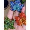 Fancy Design Fashion Fashion Maple Brooch Female Super Flash Rhinestone Leaf Pin Suit Coat Corsage Accessories