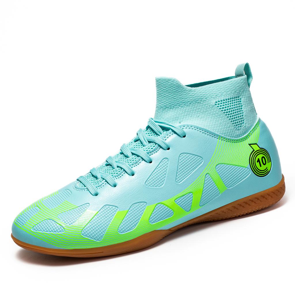 Indoor Flat-soled IC, Unisex Training Shoes for Five-a-side, Anti-slip, Breathable, Wear-resistant, High-top Football Shoes