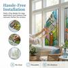 Window Privacy Film Static Window Clings Decorative Plants Butterflies Non-Adhesive Sticker Sun Blocking