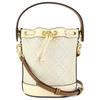 T Monogram All Over Print Drawstring Jacquard Fabric Leather Trim Bucket Bag Mini Women Bags Ivory 80534-254