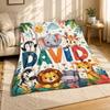 David Zoo Animals Coral Fleece Deka
