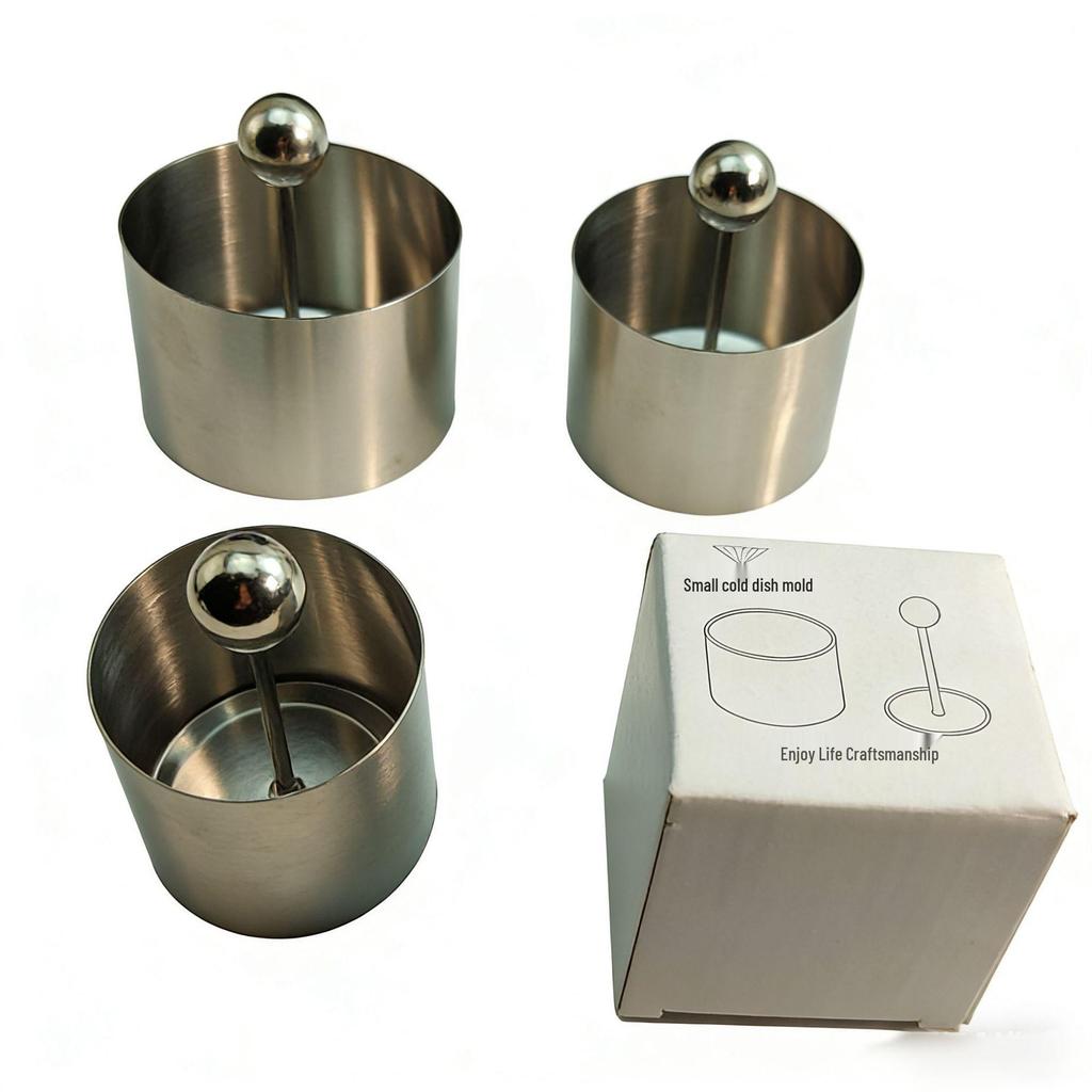 Purple Rice Taro Cheese Mold - Stainless Steel Sushi Shaping Tool for Plating & Decoration.