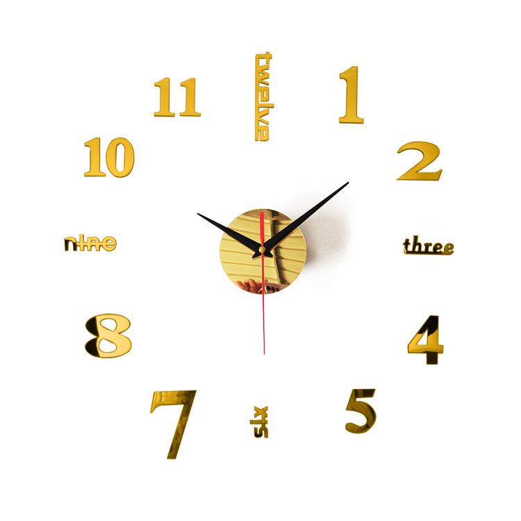 3D Creative Acrylic DIY Wall Clock for Living Room