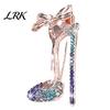 Statement Pin Brooch Pin, High Heels Bow Shape Lapel with Women Sparkling Rhinestones, Badge for Suits Coats Bags Accessories
