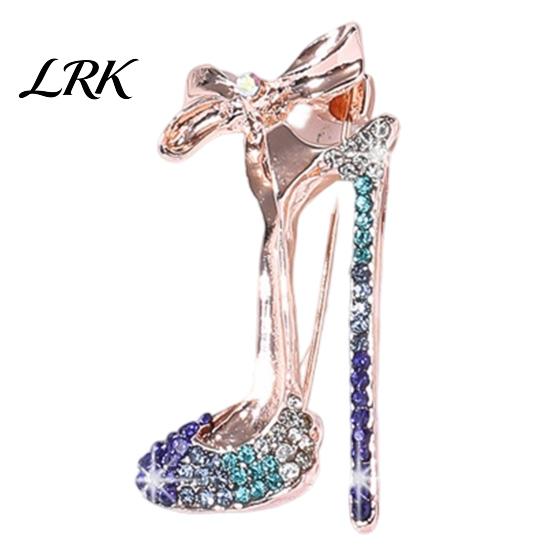 Statement Pin Brooch Pin, High Heels Bow Shape Lapel with Women Sparkling Rhinestones, Badge for Suits Coats Bags Accessories