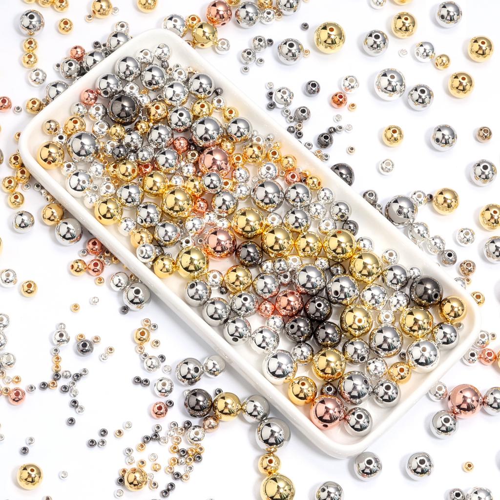 20-500pcs/lot 3-14mm CCB Ball Beads Gold Color Loose Spacer Round Plastic Bead For Jewelry Making DIY Bracelet Earring Wholesale