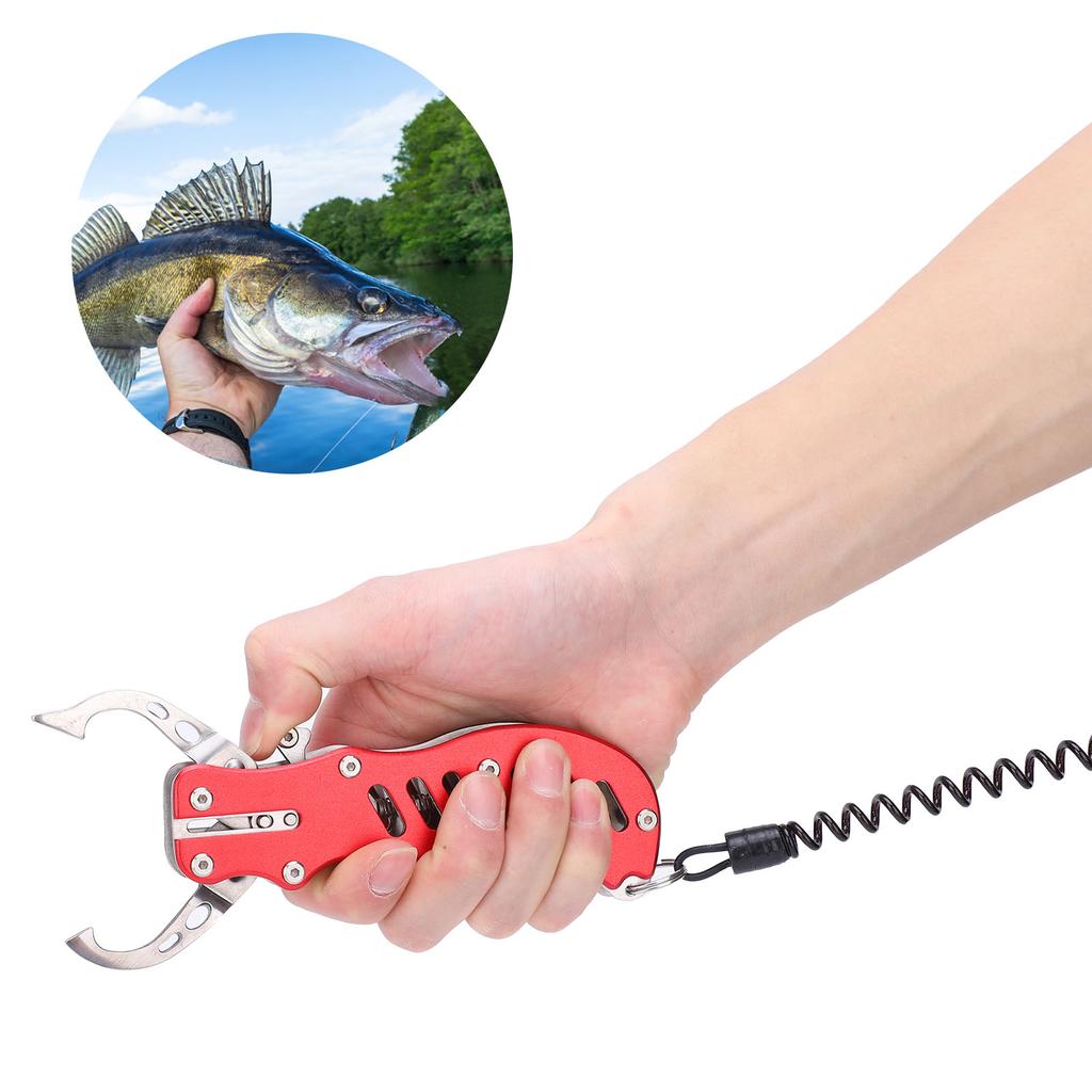 Fish Lip Grabber Portable Fish Grabber MultiFunctional Fish Controller Fishing Accessory(Red )