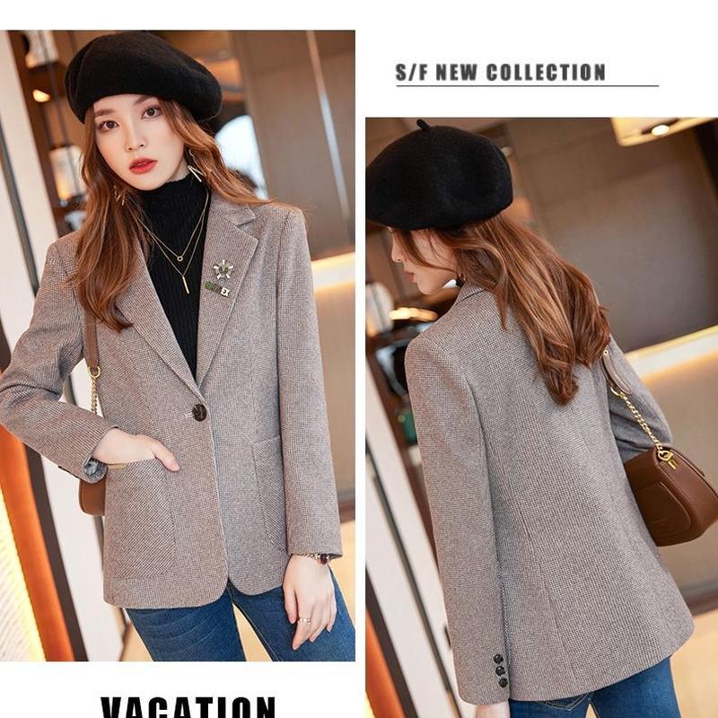 Dámské sako Office Lady Chic Elegantní Vintage Ležérní Jednořadé sako Univerzální Denní Klasický Chic Streetwear Top
