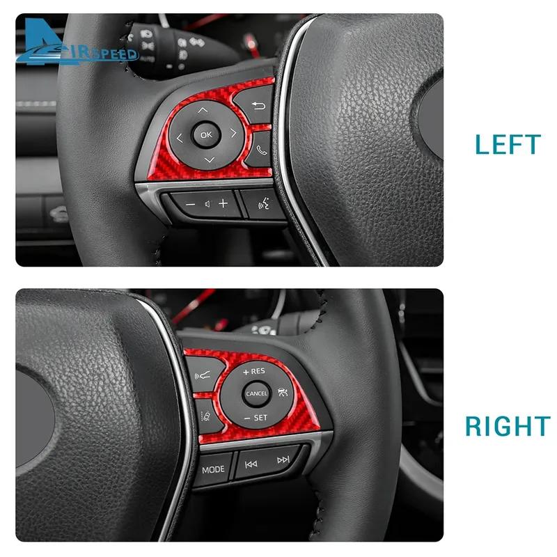 Real Soft Carbon Fiber Sticker For Toyota Camry 2018     For Avalon - LHD Car Steering Wheel Button Trim