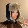 Wick Fleece Lei Feng Hat Women's Winter Ear Protection Warm Pilot Hat Plush Cycling Ski Hat Cotton Hat Men