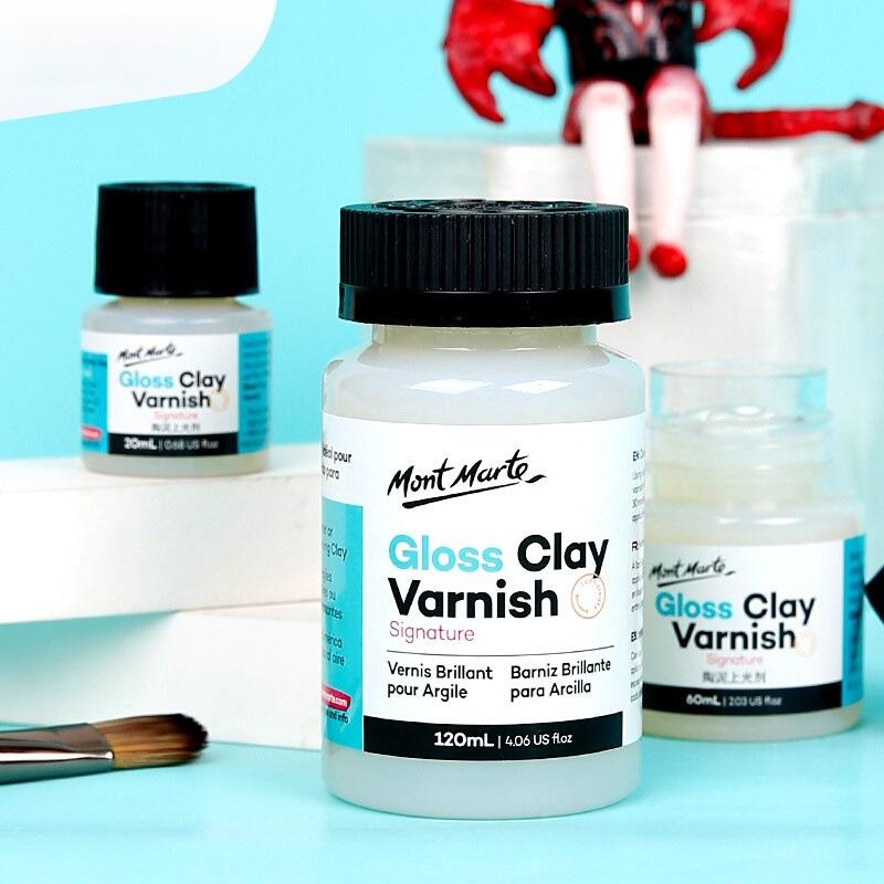 60/120ml Glossy Clay Varnish Gloss Signature Clay Acrylic Air Dry High Gloss Finish for Ceramics Oil Painting Wood Maintenance